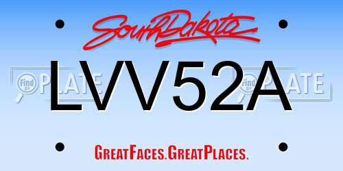LVV52A South Dakota License Plate