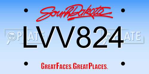 LVV824 South Dakota License Plate