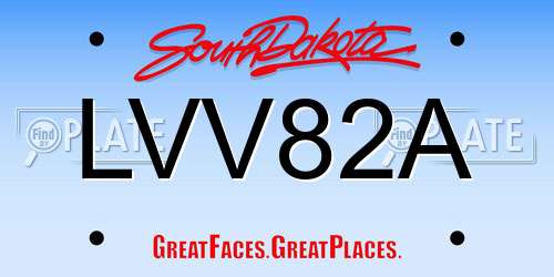 LVV82A South Dakota License Plate