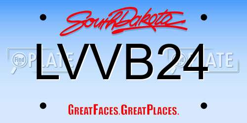 LVVB24 South Dakota License Plate