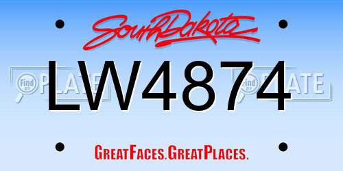 LW4874 South Dakota License Plate
