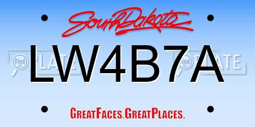 LW4B7A South Dakota License Plate