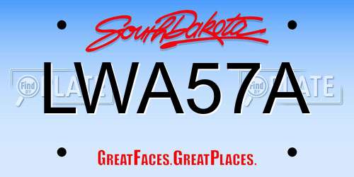 LWA57A South Dakota License Plate