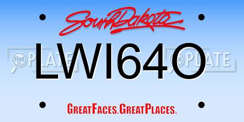 LWI64O South Dakota License Plate