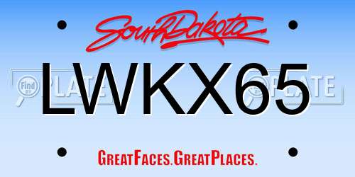 LWKX65 South Dakota License Plate