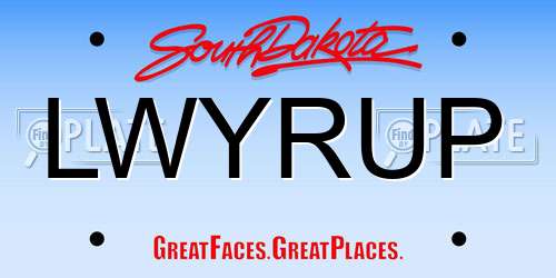 LWYRUP South Dakota License Plate