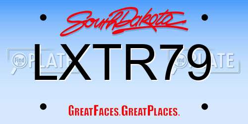LXTR79 South Dakota License Plate