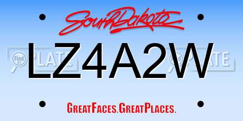 LZ4A2W South Dakota License Plate
