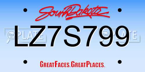 LZ7S799 South Dakota License Plate