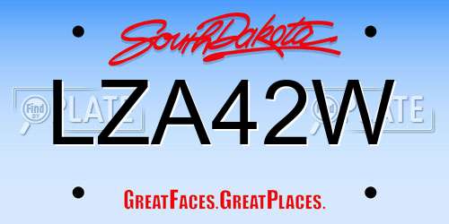 LZA42W South Dakota License Plate