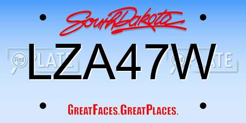 LZA47W South Dakota License Plate