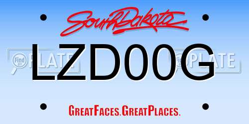 LZD00G South Dakota License Plate