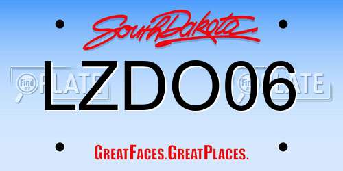 LZDO06 South Dakota License Plate