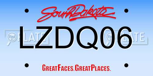 LZDQ06 South Dakota License Plate