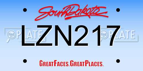 LZN217 South Dakota License Plate