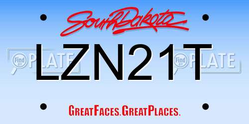 LZN21T South Dakota License Plate