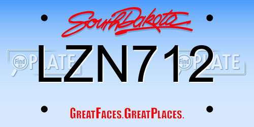 LZN712 South Dakota License Plate