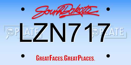LZN717 South Dakota License Plate