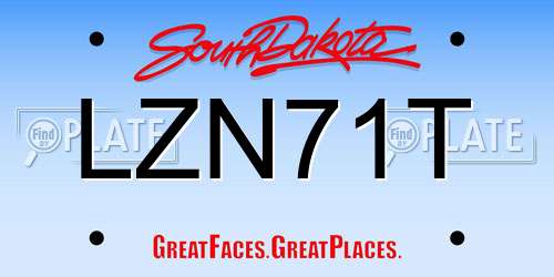LZN71T South Dakota License Plate