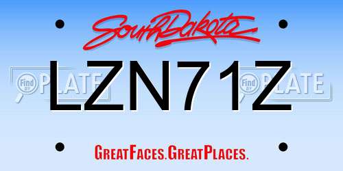 LZN71Z South Dakota License Plate