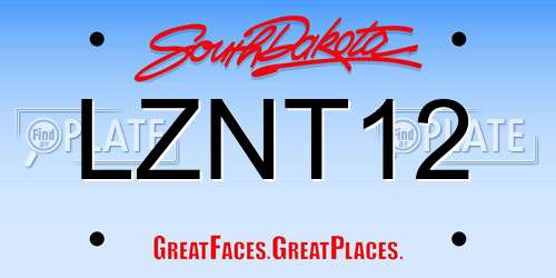 LZNT12 South Dakota License Plate