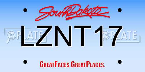 LZNT17 South Dakota License Plate