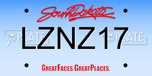LZNZ17 South Dakota License Plate