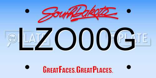 LZO00G South Dakota License Plate