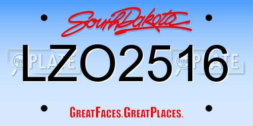 LZO2516 South Dakota License Plate