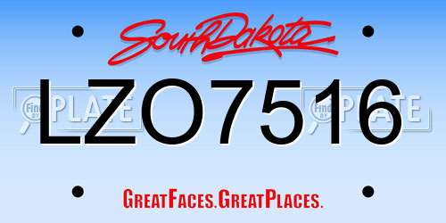 LZO7516 South Dakota License Plate