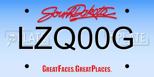LZQ00G South Dakota License Plate