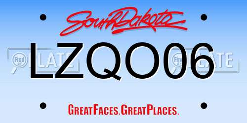LZQO06 South Dakota License Plate