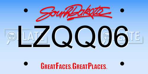 LZQQ06 South Dakota License Plate