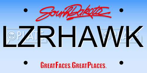 LZRHAWK South Dakota License Plate