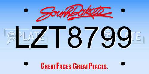 LZT8799 South Dakota License Plate