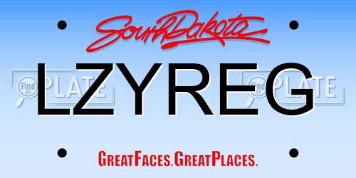 LZYREG South Dakota License Plate