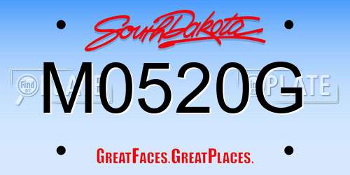M0520G South Dakota License Plate