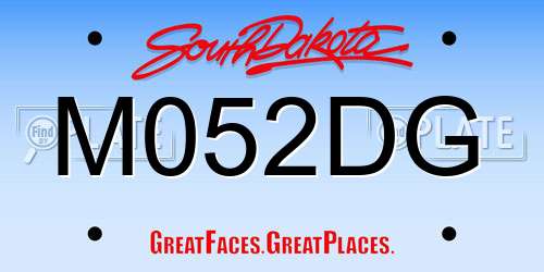 M052DG South Dakota License Plate