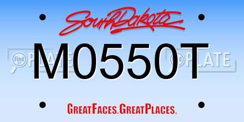 M0550T South Dakota License Plate