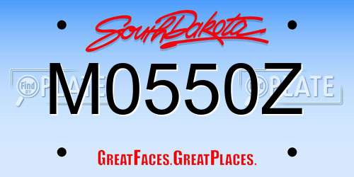 M0550Z South Dakota License Plate