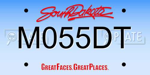 M055DT South Dakota License Plate