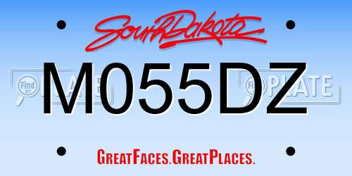 M055DZ South Dakota License Plate