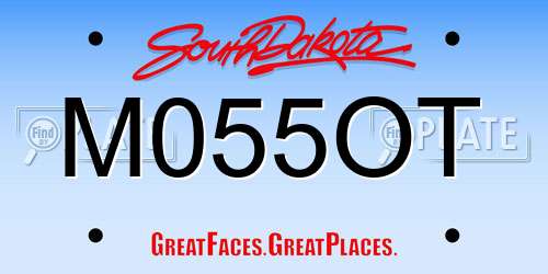M055OT South Dakota License Plate