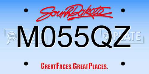 M055QZ South Dakota License Plate