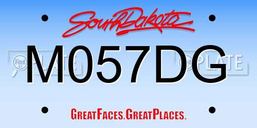 M057DG South Dakota License Plate