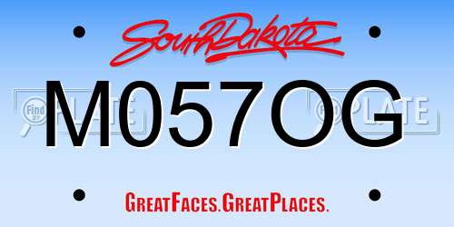 M057OG South Dakota License Plate