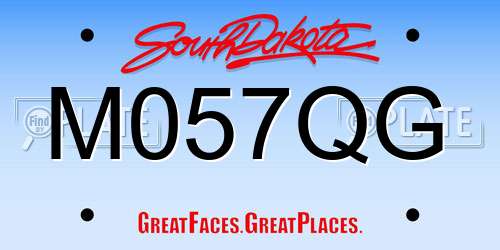 M057QG South Dakota License Plate