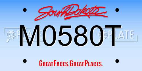 M0580T South Dakota License Plate