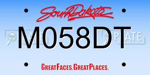 M058DT South Dakota License Plate