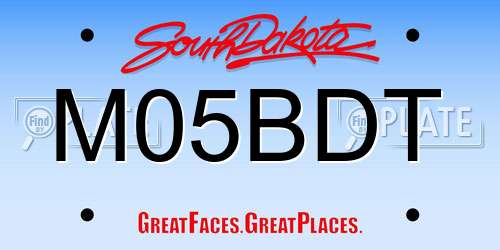 M05BDT South Dakota License Plate